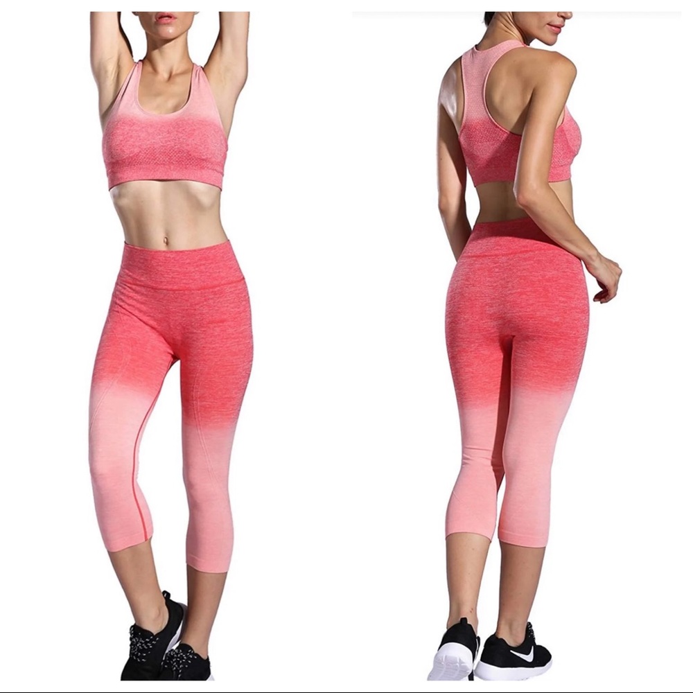 Pink ombré workout set